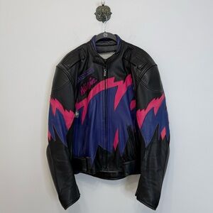 Fieldsheer Armored Leather Motorcycle Jacket Ninja 90s Kevlar Men's 48 Vintage